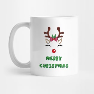 Cute Reindeer Merry Christmas Mug